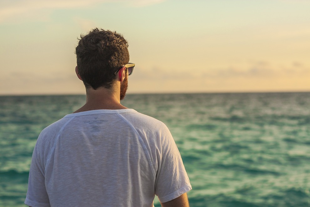 Man looking at sea