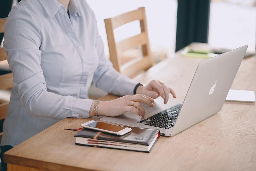 Woman internet computer