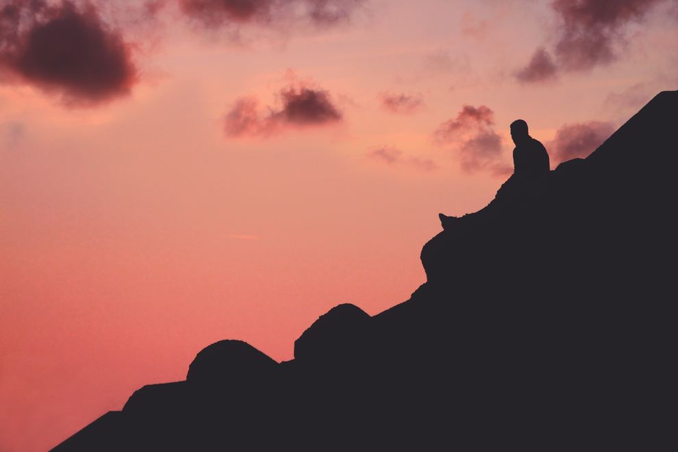 Sunset Silhouette on Cliffs