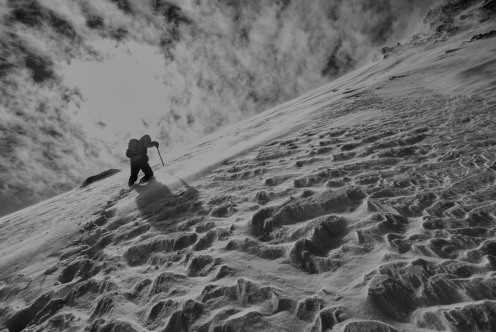 Hiking Snowy Mountain