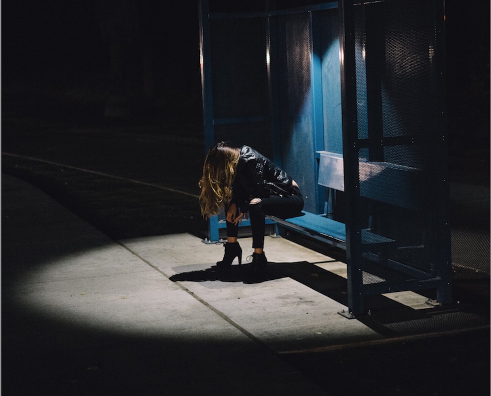 Alone at Bus Stop