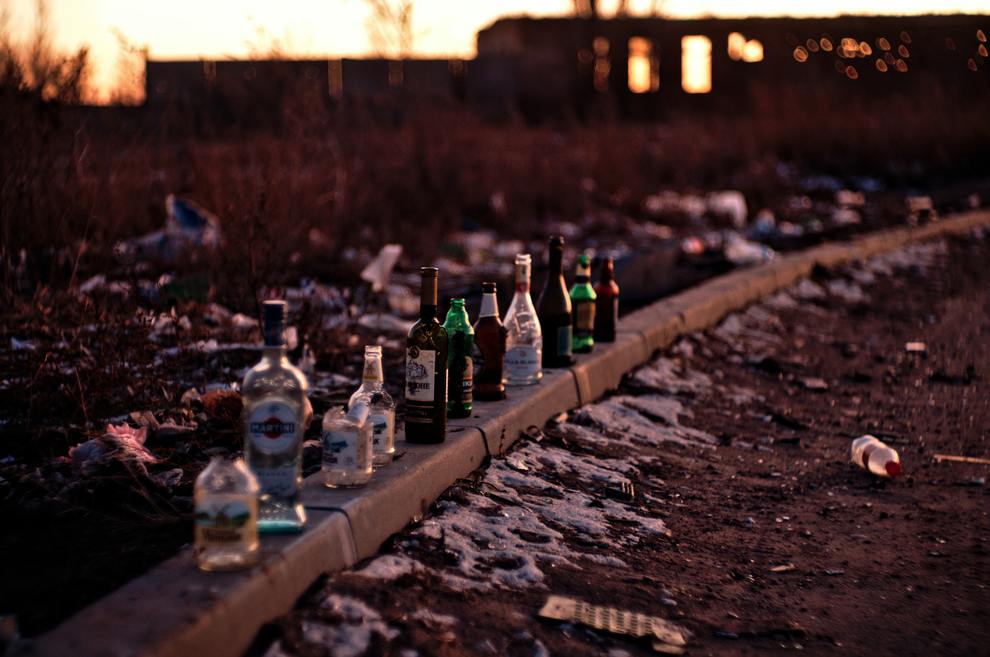 Empty Bottles Outdoors