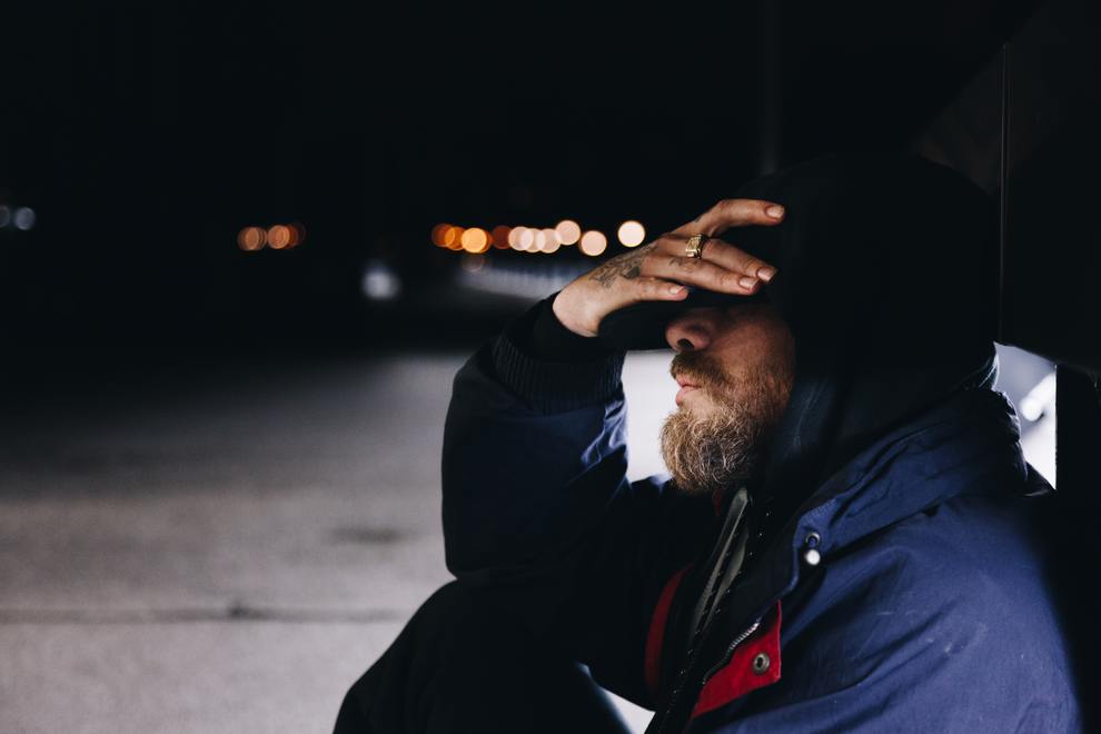 homeless young man beard