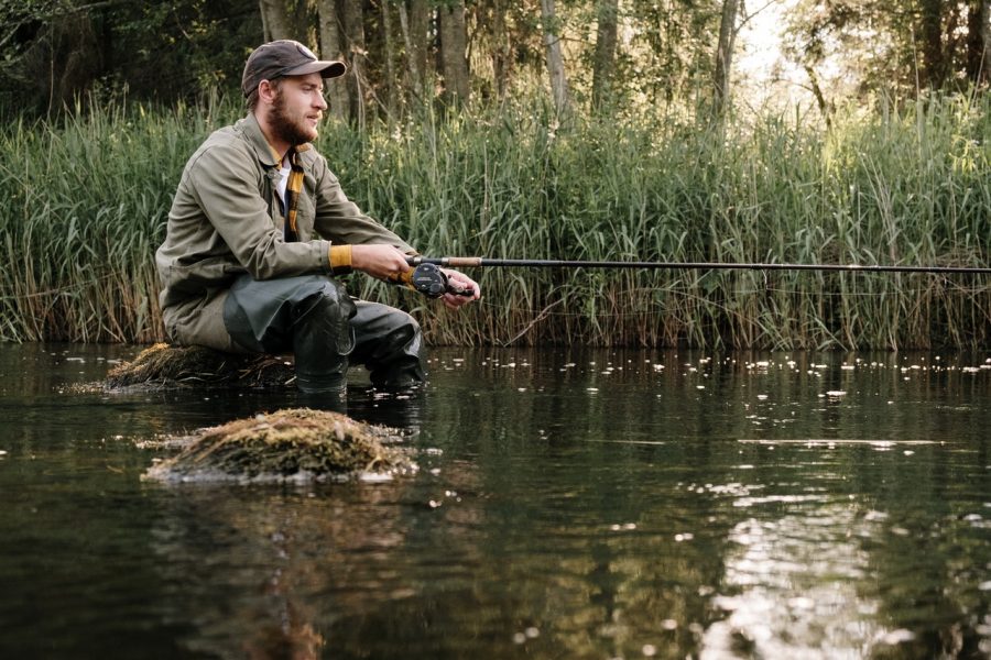 man fishing