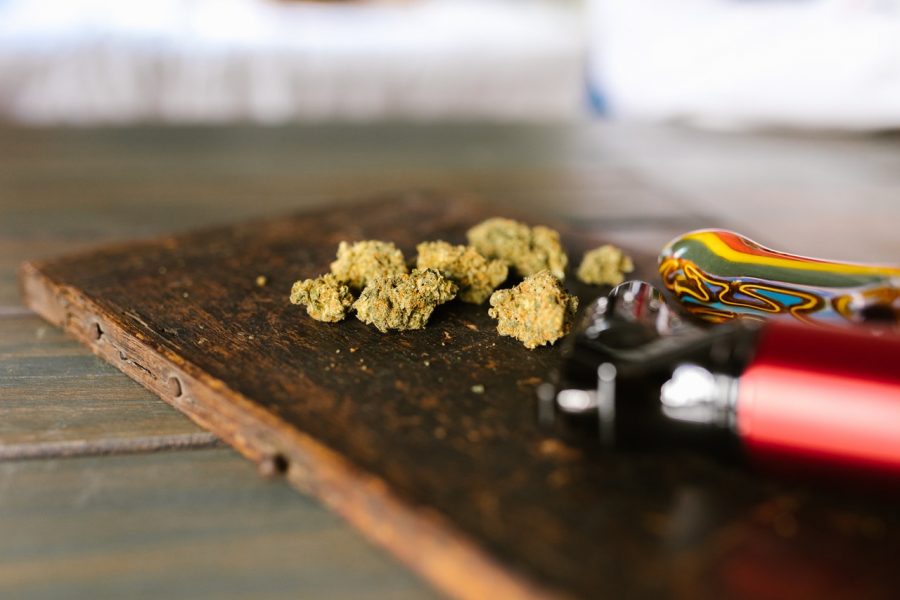 cannabis on table